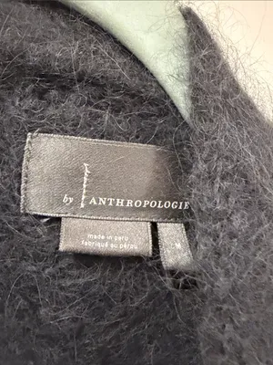Anthropologie Ombre Gray Open-Front Fuzzy Cardigan alpaca wool medium thumbnail 4