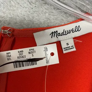 Madewell Dress Small Sleeveless‎ Scoop Neck Midi Bright Orange Relaxed NU577 thumbnail 6