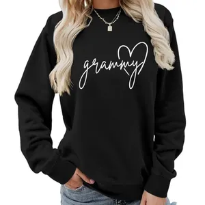 NWOT ~ Women's Long Sleeve Black "GRAMMY" Crewneck Grandma Sweatshirt Top ~ XL thumbnail 1