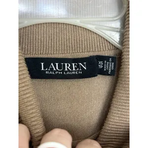 Lauren Ralph Lauren Black Label Silk Modal Blend Tan Turtleneck Minimalist XS thumbnail 3