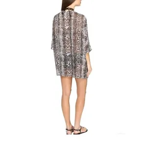 Tommy Bahama Top XL Cover‎ Up Beach Pool Animal Print Lace Up Long Chic Sheer thumbnail 4