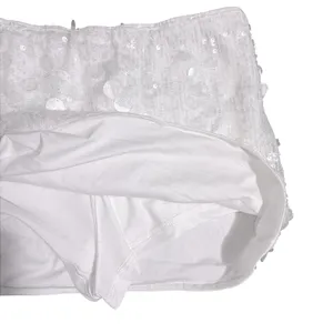 NWT MakeMeChic Womens White Sequin Mini Skirt Low Rise Y2K Micro‎ Skort Small thumbnail 6