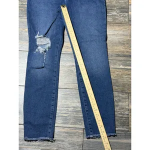 Good American Good Legs Ankle Skinny Jeans‎ Distressed Raw Hem Blue 10/30 Sassy thumbnail 8