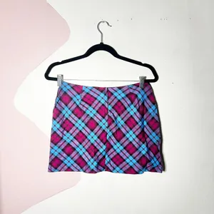 Vtg Y2k 2000s Plaid Mini Skirt Medium Pink Blue 90s Grunge School Girl‎ thumbnail 2
