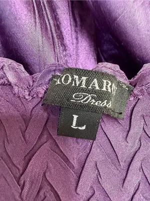 Komarov Beaded Neck Chiffon Charmeuse Midi Dress Purple Large NEW $335 thumbnail 2