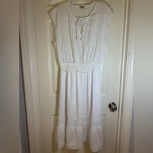 Rails Ashlyn Stripe Linen Blend Midi‎ Dress, Medium, White thumbnail 3
