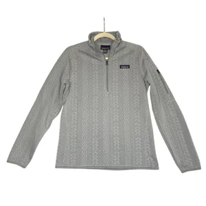 PATAGONIA Quarter-Zip Better Sweater Women L Gray Diamond Texture Outdoor Travel thumbnail 2