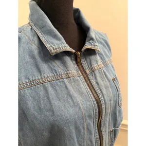 Vintage 90s Joyride Medium Wash Denim Zip-Up Utility Vest Grungr Work Wear Cargo thumbnail 2