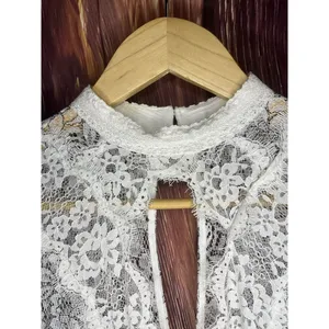Free People Tell Tale Floral Lace Black & White Asymmetric High Low Dress size M thumbnail 5