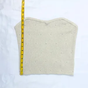 NWOT Aerie Pearl Ribbed Sweater Tube Top - Heather Frost - XL thumbnail 13