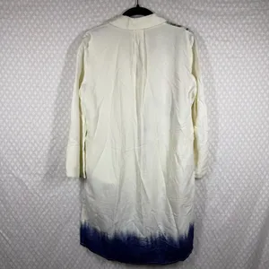 Anthropologie‎ Maeve Cream Floral Watercolor Linen Blend Tunic Top thumbnail 9