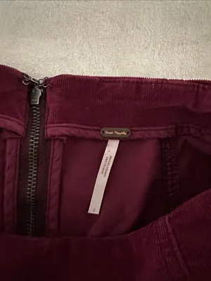 Free People Maroon Corduroy Mini Skirt thumbnail 5