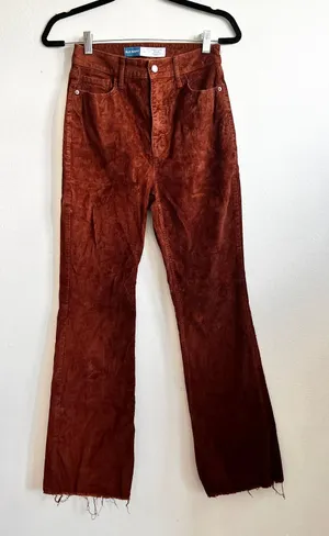 Old Navy Brown Corduroy Pants Womens Size 4‎ Higher High Rise Flare 70s Retro thumbnail 1