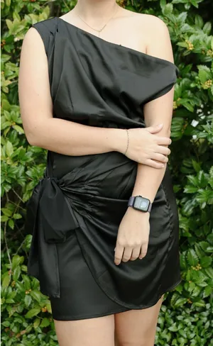 Black Satin Semi Dress thumbnail 1