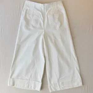 Maeve Anthropologie Wide Leg Crop Pleated Pants Womens 31T White Denim High Rise thumbnail 3