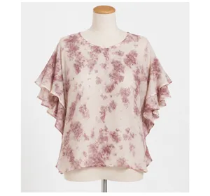 Style Envy pink & white tie-dye blouse thumbnail 3