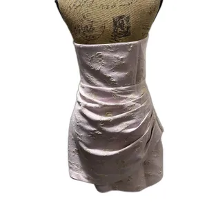 Majorelle Solandia Ruched Mini Dress Lavender Gold Metallic Floral Brocade Large thumbnail 5