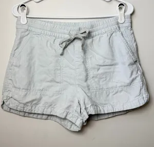 J. Crew Linen Shorts in Light Blue with Drawstring Size Small thumbnail 1