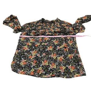 LOFT smocked neck floral blouse thumbnail 3