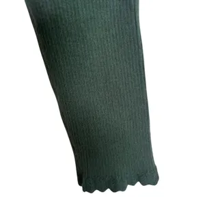 Boden Forest Green Ribbed Sweetheart Cardigan Scalloped Cuff Sweater US 6 UK 10 thumbnail 4