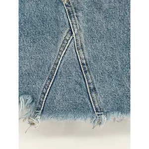 Levi's Strauss Women's Signature High Rise Blue‎ Denim Skirt Raw Hem thumbnail 3