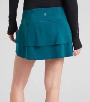 Athleta Momentum Skirt Skort Costal Teal Size Women's XS Ruffle Tennis Athletic thumbnail 1