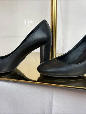 Lauren Ralph Lauren Black Leather Pump Heels thumbnail 7