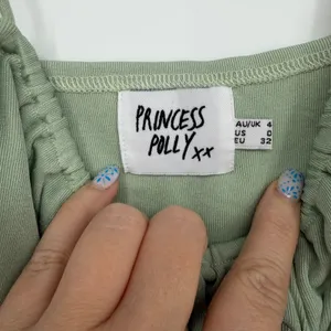 Princess Polly Mini Dress Size 0 Green Excellent Ruched Ribbed Bodycon Sage Hoco thumbnail 4
