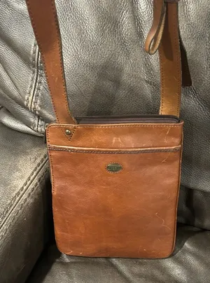 Fossil Brown Leather Crossbody Bag thumbnail 1