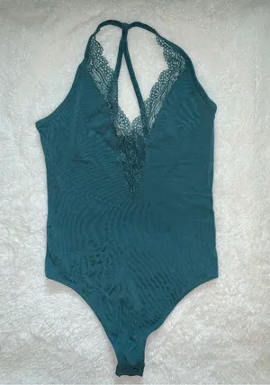 Express Blue Lace Bodysuit thumbnail 1