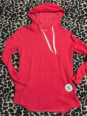 2000s vintage style red long sleeve hoodie thumbnail 3