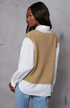 VICI Iced Chai Long Sleeve Sweater Vest Top thumbnail 3