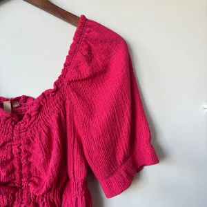 Anthropologie Pilcro Ruched Puff Sleeve Top Sz M thumbnail 6