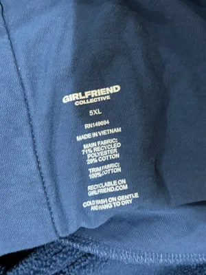 Girlfriend Collective Cargo Sweatpants Blue Straight Leg thumbnail 2