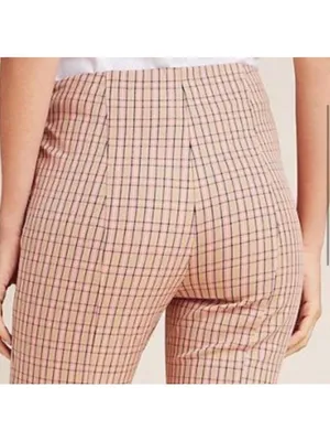 Anthropologie The Essential Slim Plaid High-Waisted Pants Size 2 thumbnail 7