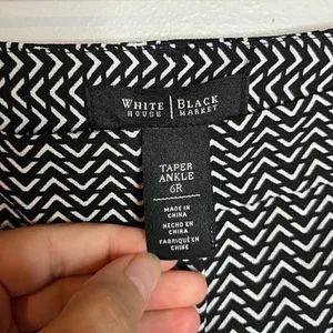 🔆 White House Black Market chevron patterned Ankle Taper dress pants thumbnail 3