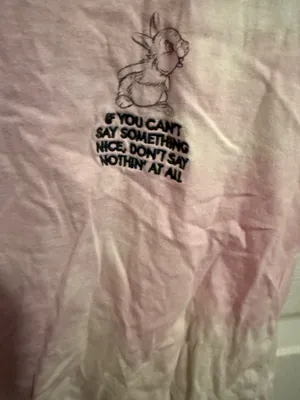 Disney Bambi Thumper Tie Dye Graphic T-Shirt Small Pink White Quote Tee thumbnail 4