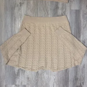Casa Cabana Tan Beige Fisherman Chevron Knit Sweater and‎ Midi Skirt Set XL thumbnail 6