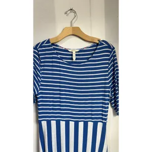 Matilda‎ Jane The Road Ahead Stripe Maxi Dress Blue White Pockets Sz M thumbnail 8