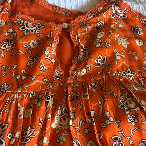 Urban Outfitters Orange Floral Mini Dress thumbnail 6