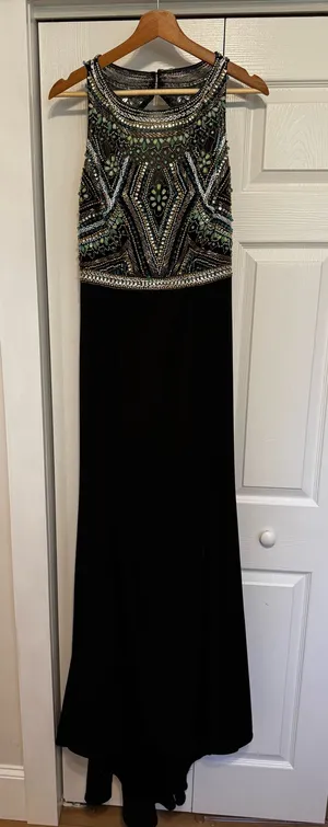 Beaded Formal / Prom Dress Black Size 10 thumbnail 1
