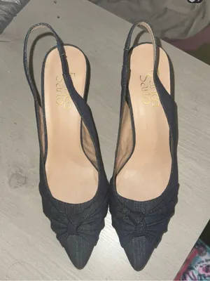 Franco Sarto Denim Blue Knotted Slingback Pointed-Toe Heels thumbnail 5