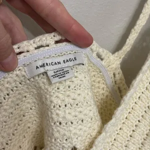 NWOT American Eagle Boho Music Festival Crochet Tie Front Cami Tank - Size S thumbnail 3
