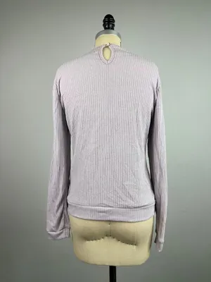 Moon Collection Ribbed Knit Graphic Top Womens Large Lavender Y2K Size Small thumbnail 3