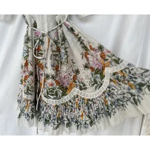 Farm Rio Sweet Bloom Dress Small Mini Bouquet Short Sleeve Eyelet Lace Garden thumbnail 13