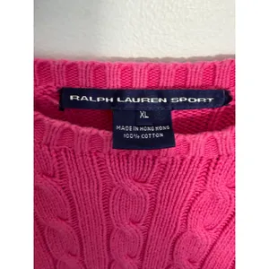 Ralph Lauren Sport Pink Cable knit sweater size XL thumbnail 2