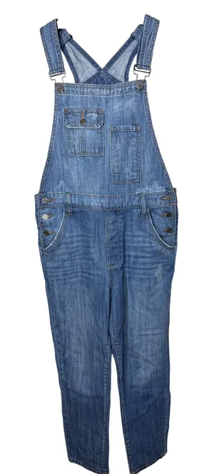 Hidden‎ Jeans Women Medium Wash Distressed Denim Overalls Small thumbnail 1