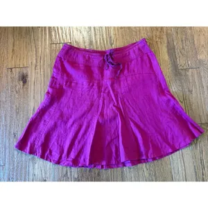 Athleta 100% linen fuschia aline miniskirt xl thumbnail 2