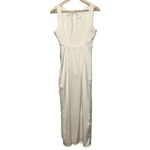 Abercrombie & Fitch White Sleeveless Formal Wedding Backless Maxi Dress Size S thumbnail 2