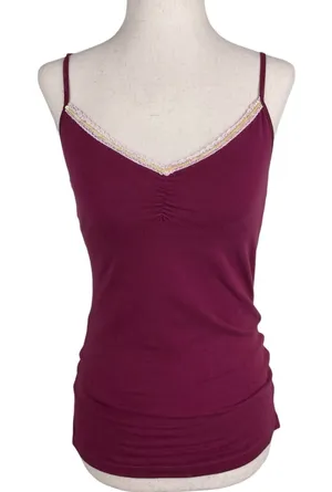 Vintage Y2K Aeropostale Sequin Lace Cami Tank Top Burgundy Pink Fairycore Fairy thumbnail 1